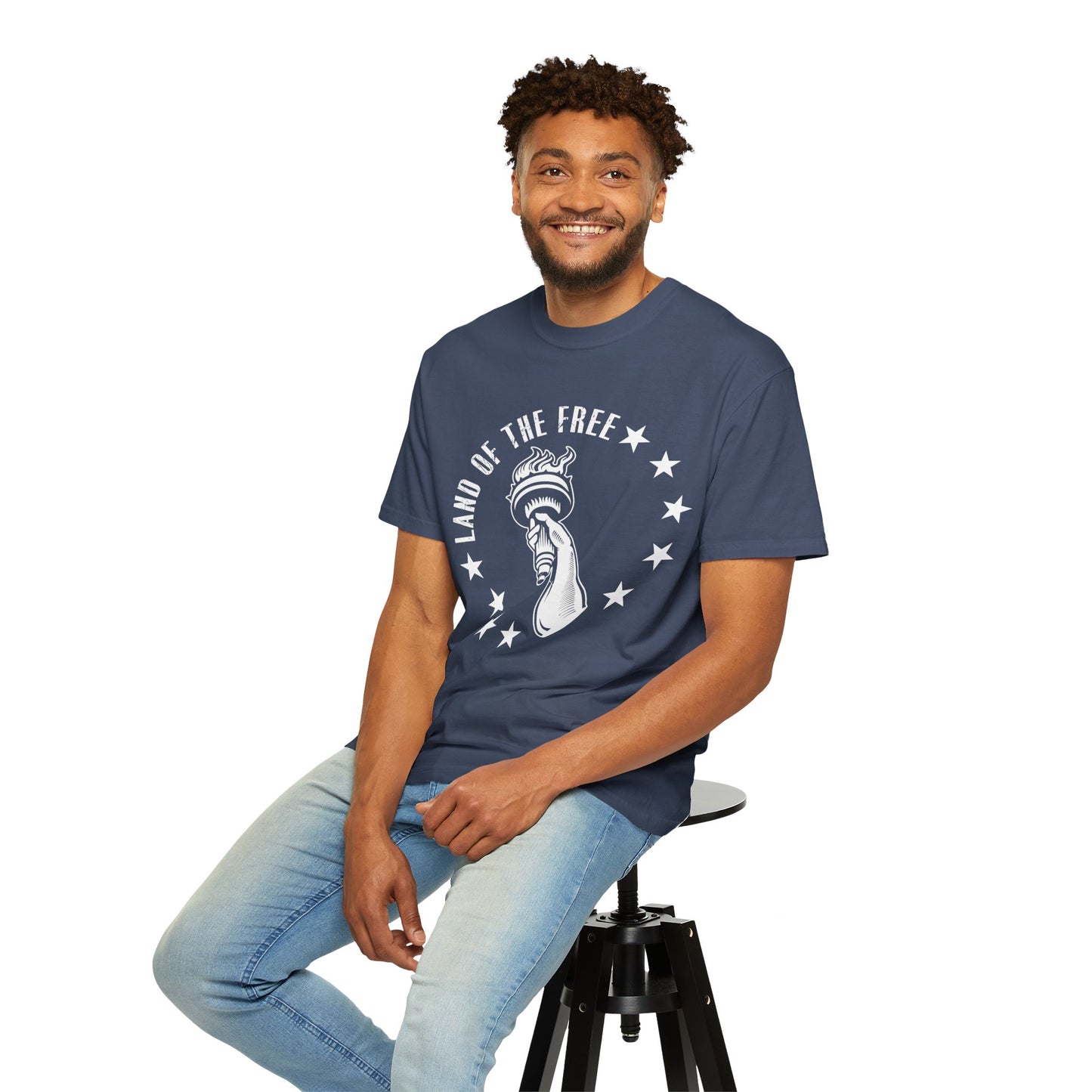 Land Of the Free Graphic T-Shirt, Casual Wear for Independence Day, Gift for Freedom Lovers, Unisex Tee for Everyday Style, Comfort and Style - 13640