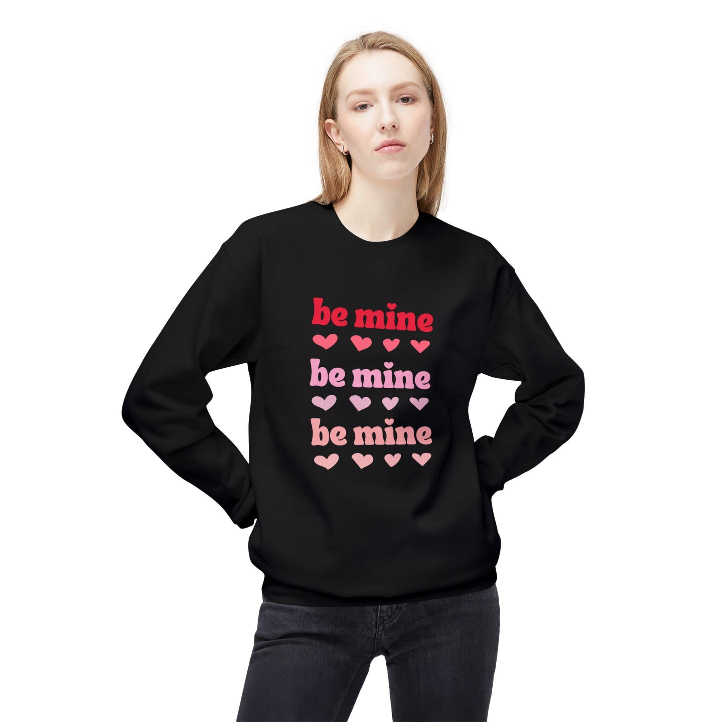 Valentine's, Be Mine - Unisex Midweight Softstyle Fleece Crewneck Sweatshirt - 11428