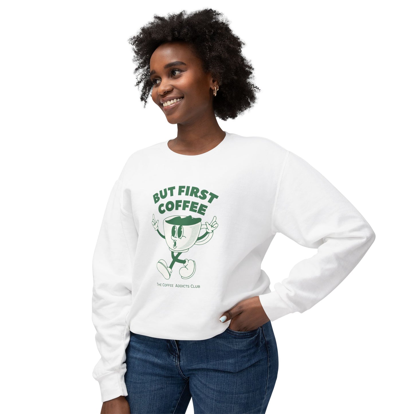 But First Coffee - Unisex Lightweight Crewneck Sweatshirt - 10597