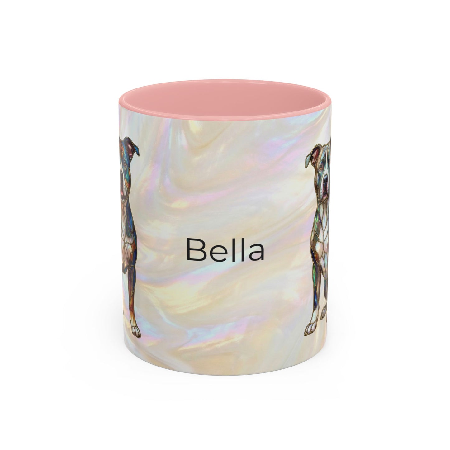 Pitbull Dog Accent Coffee Mug — Stained Glass Design (11/15oz) - 14536