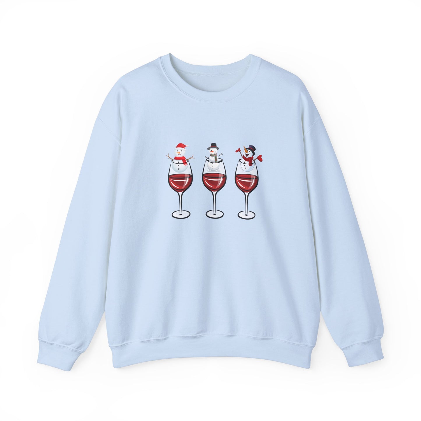 Snowman & Glass of Wine - Unisex Heavy Blend™ Crewneck Sweatshirt - 10013