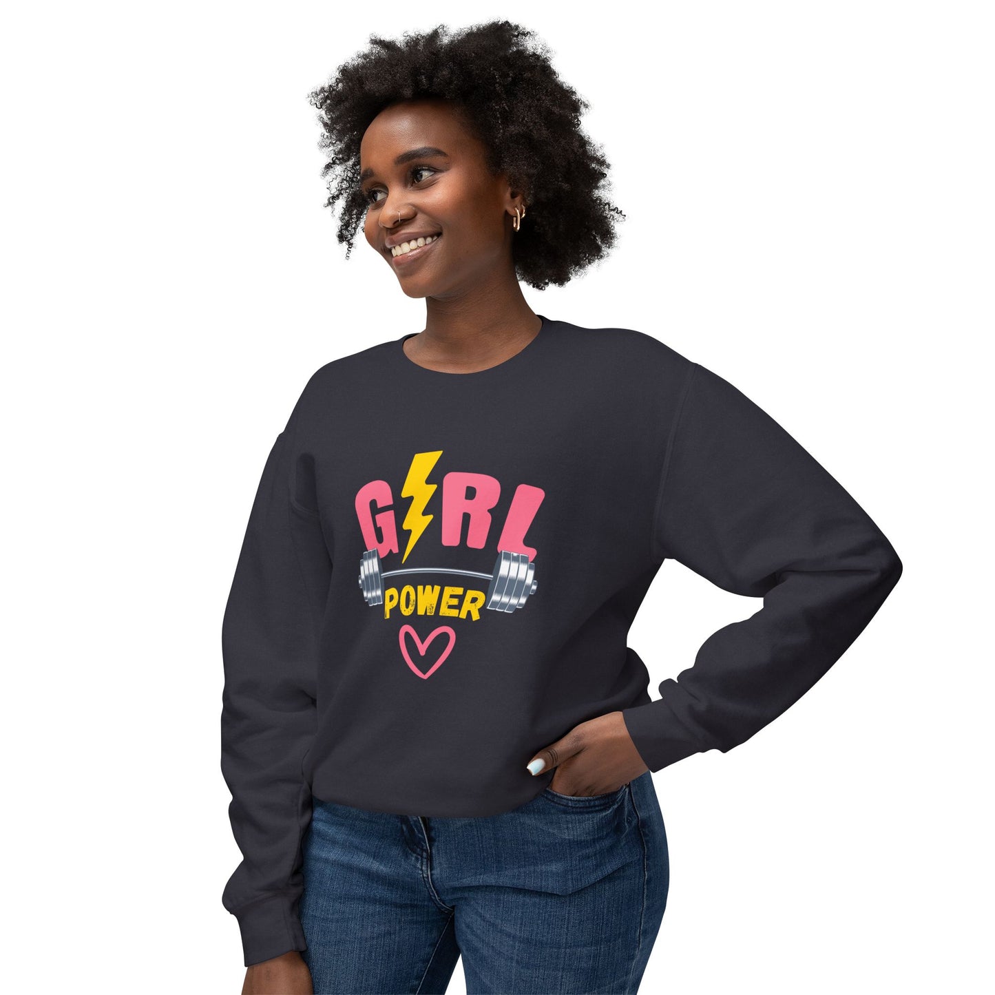 Gym, Girl Power - Unisex Lightweight Crewneck Sweatshirt - 11200