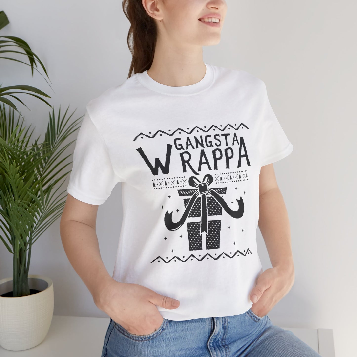 Christmas: Gangsta Wrappa - Unisex Jersey Short Sleeve Tee