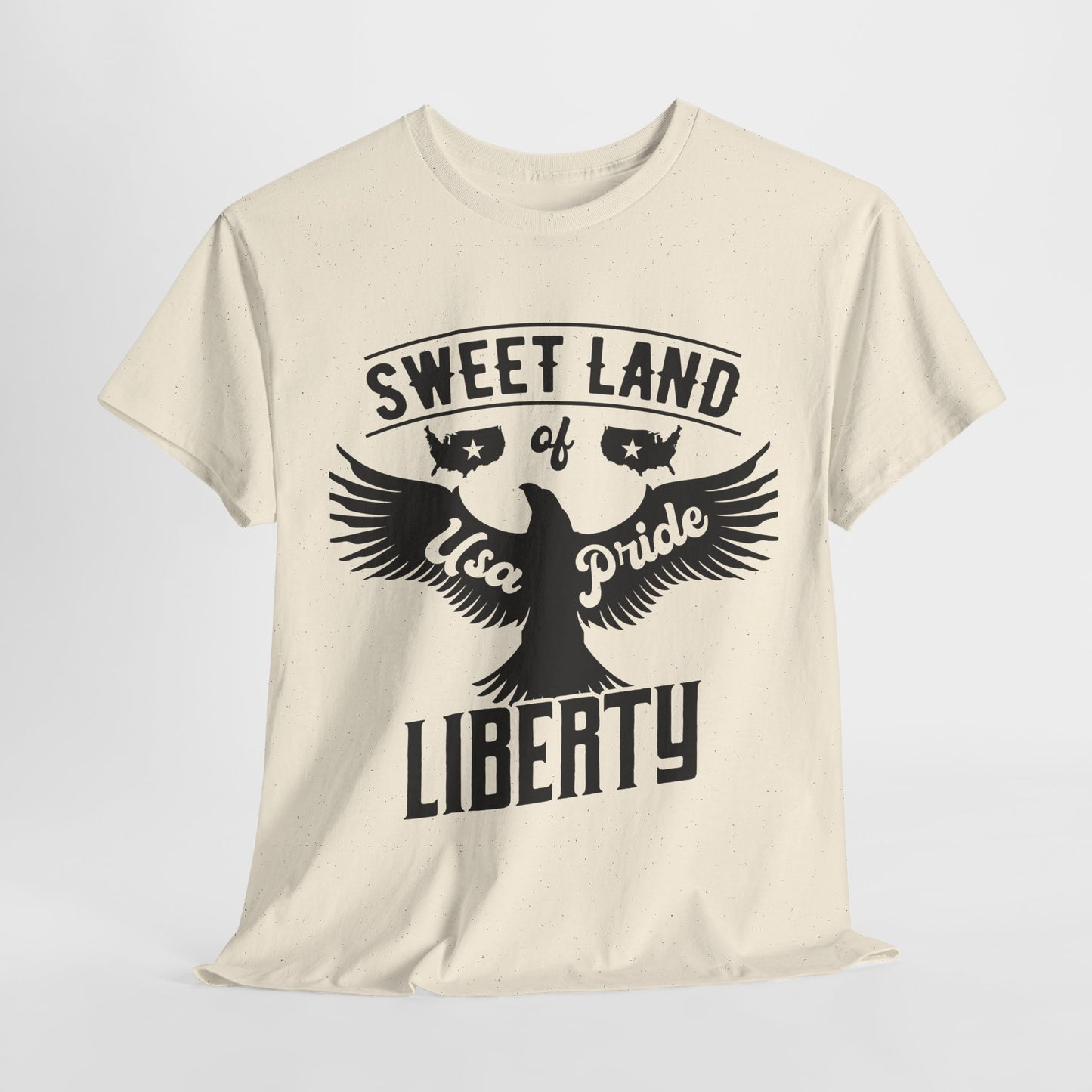 Sweet Land of Liberty Design, Unisex Heavy Cotton Tee: Patriotic T-shirt, Gift for Freedom Lovers, Casual Wear, Independence Day Shirt - 13492