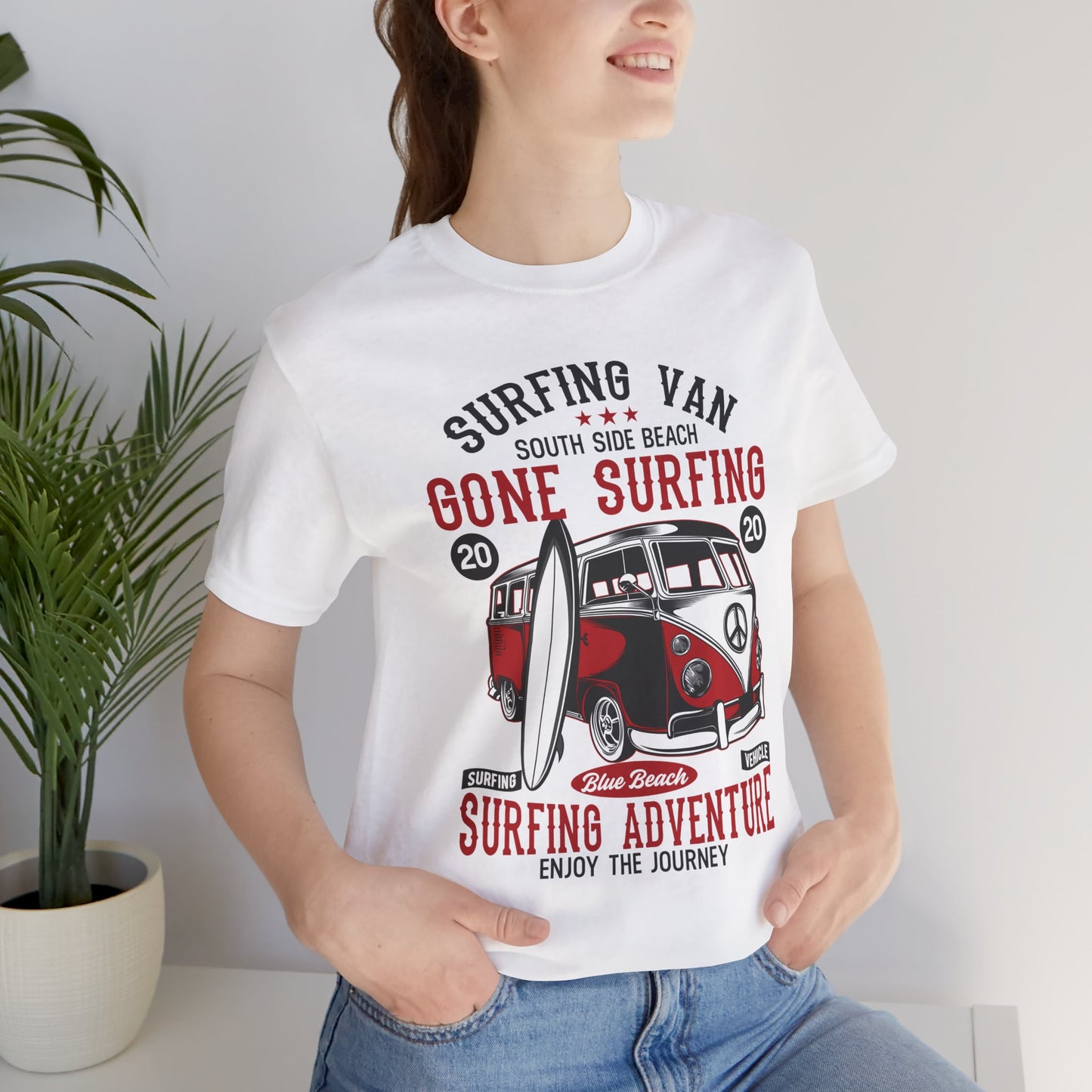 Surfing Van, Surfing Adventure - Unisex Jersey Short Sleeve Tee - 12613