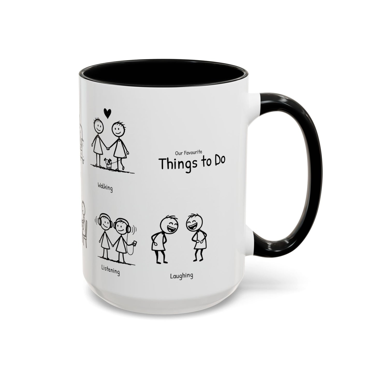 Our Favorite Things to Do Valentine’s Mug – Cozy Couples Illustrated Accent Coffee Mug - 14705