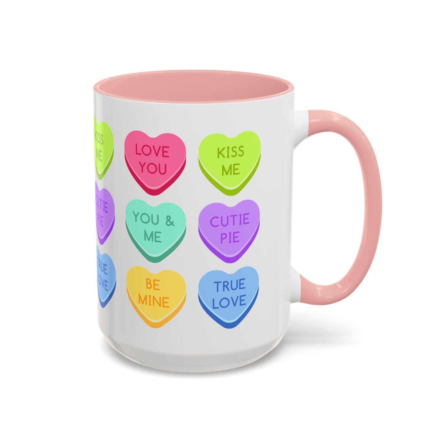 Love You, Kiss Me - Accent Coffee Mug (11, 15oz) - 11541