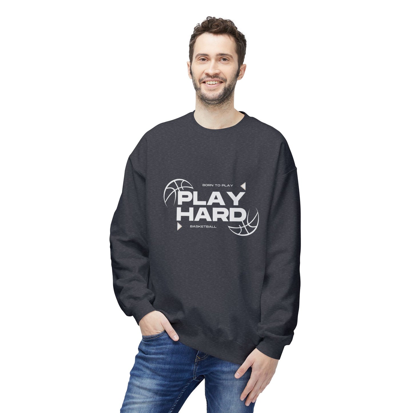 Play Hard Basketball - Unisex Midweight Softstyle Fleece Crewneck Sweatshirt - 10674