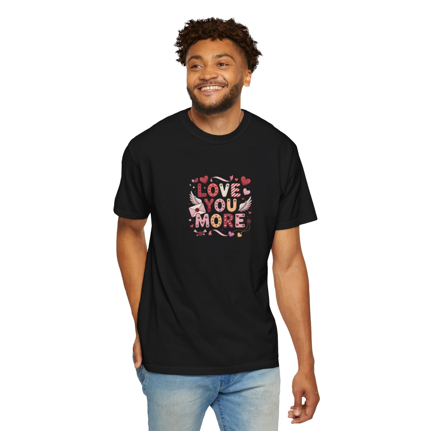 Love You More – Cute Valentine Graphic T-Shirt  - 14740