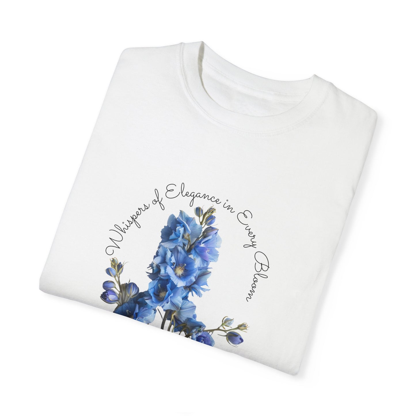 Happy Birthday, July, Delphinium - Unisex Garment-Dyed T-shirt - 10414