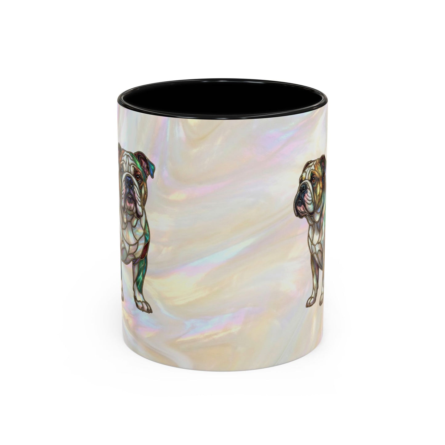 English Bulldog Accent Coffee Mug -Stained Glass Style (11/15oz) - 14630