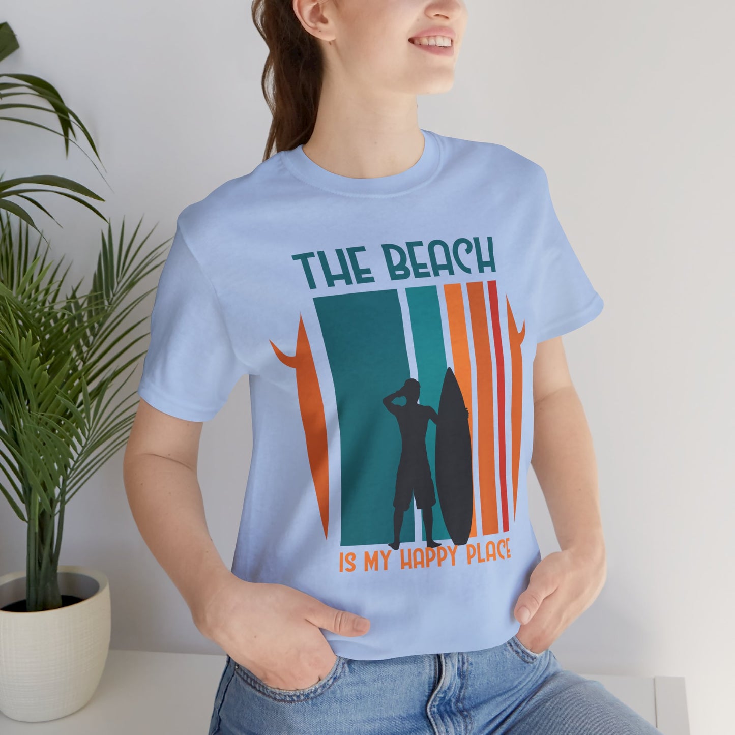 The Beach Is My Happy Place - Unisex Jersey Short Sleeve Tee - 13131