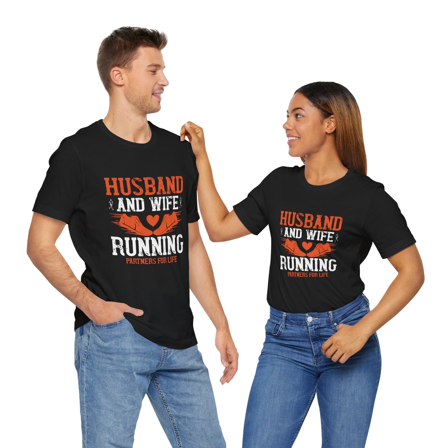 Husband & Wife, Running Partners For Life - Unisex Jersey Short Sleeve Tee