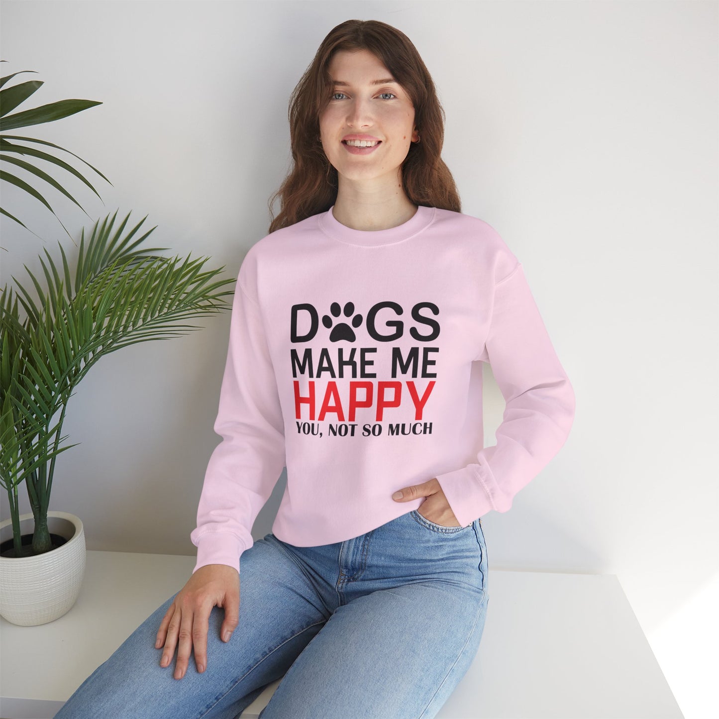 Dogs Make Me Happy - Unisex Heavy Blend™ Crewneck Sweatshirt