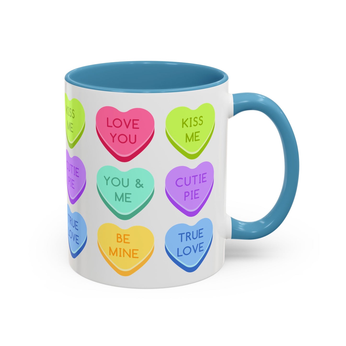 Love You, Kiss Me - Accent Coffee Mug (11, 15oz) - 11541