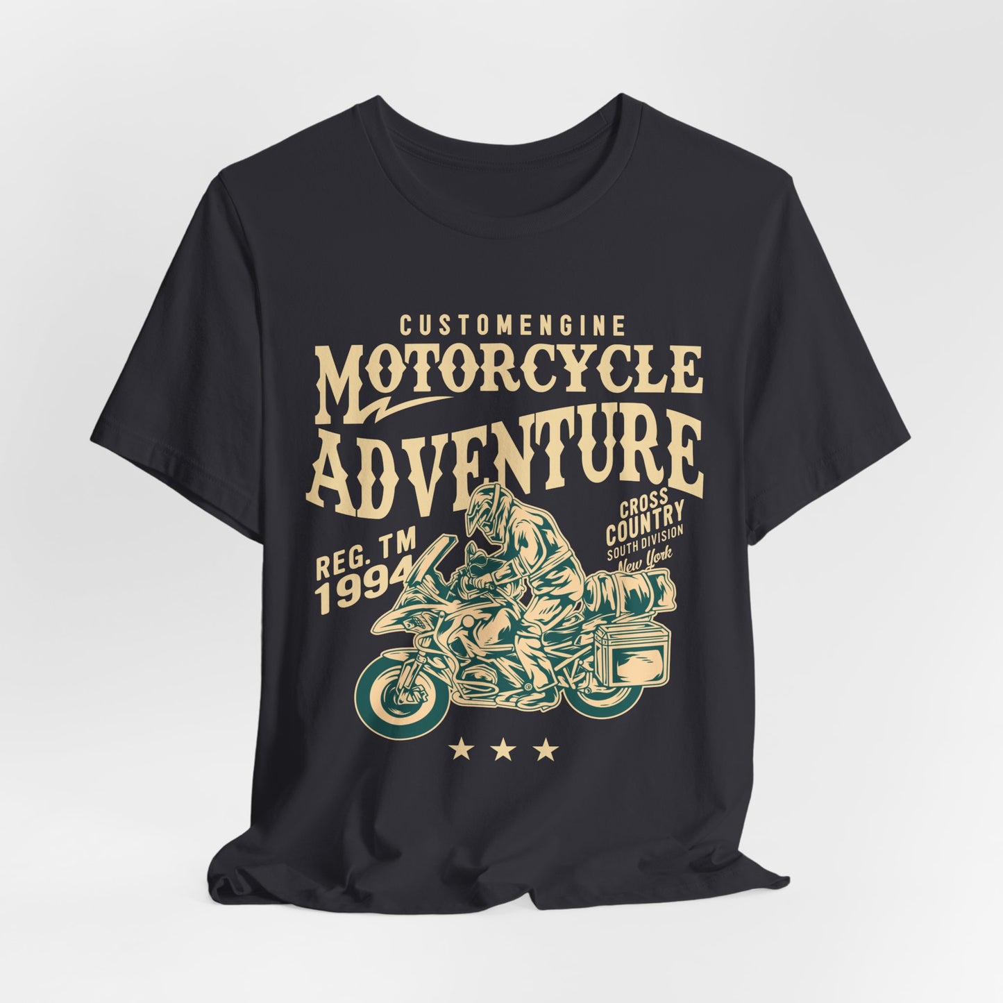 Custom Engine, Motorcycle Adventure - Unisex Jersey Short Sleeve Tee - 13146