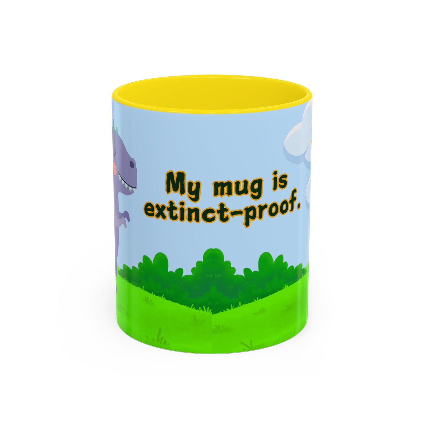 Baby Dinosaur, My Mug is Extinct-Proof - Accent Coffee Mug (11, 15oz) - 11114