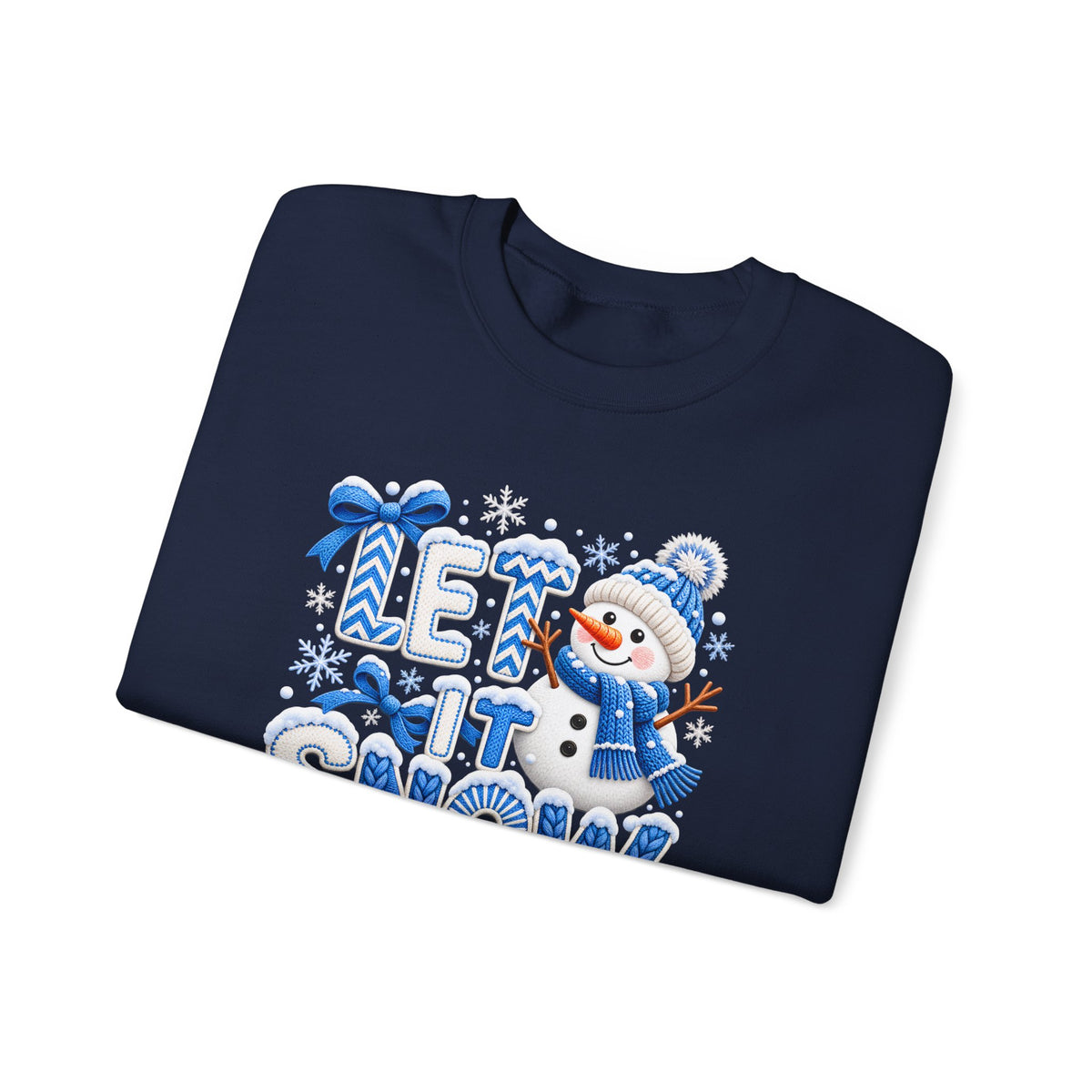 Let It Snow Sweatshirt,  Cute Snowman Winter Christmas Crewneck - 14545