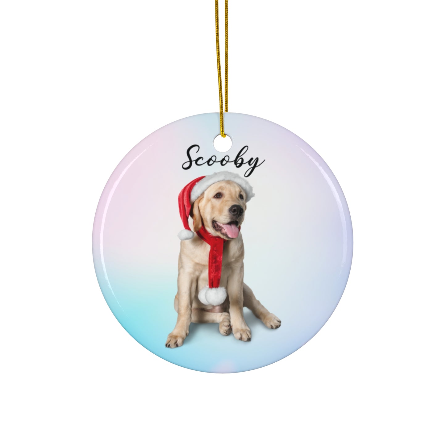 Christmas, Dogs & Cats, Customizable - Ceramic Ornament, 4 Shapes - 10039