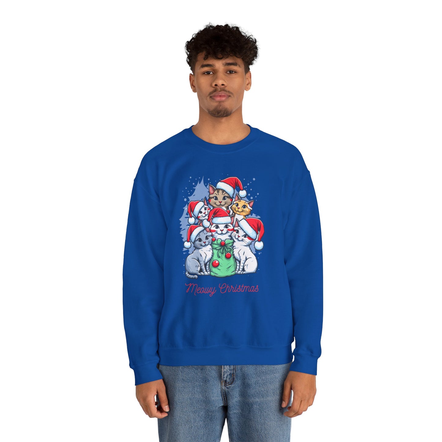 Merry Christmas, Cats - Unisex Heavy Blend™ Crewneck Sweatshirt