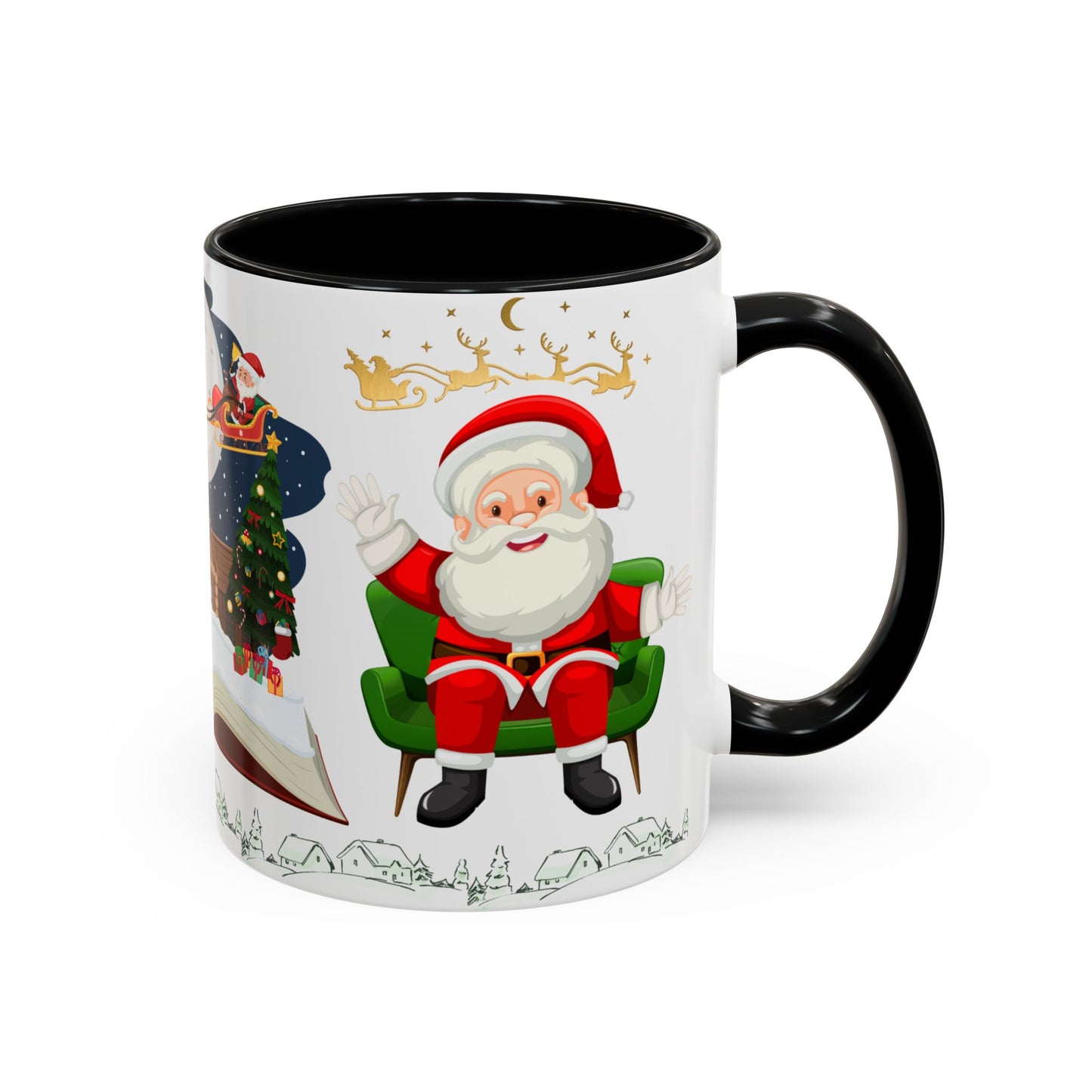 Santa is Coming - Accent Coffee Mug (11, 15oz)