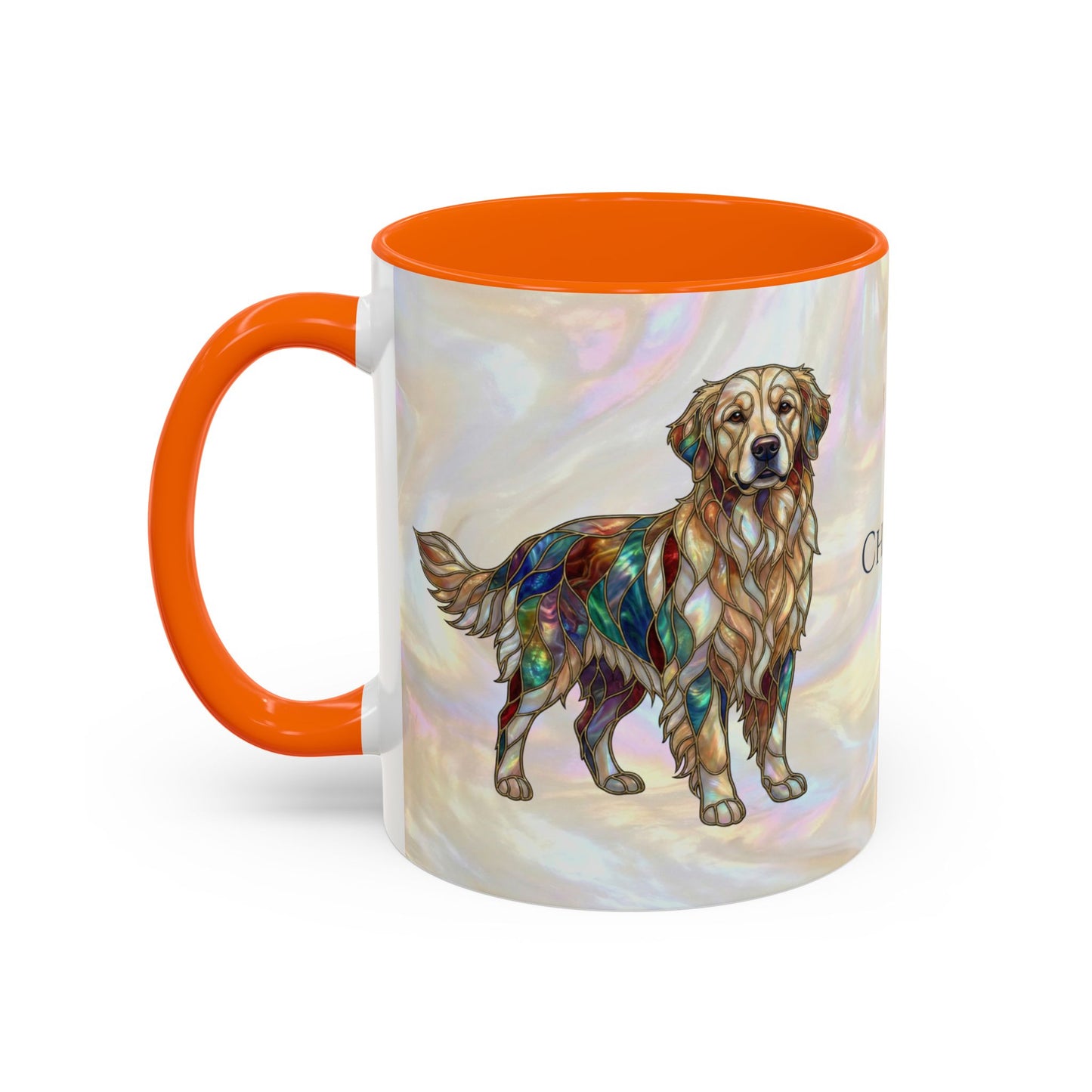 Personalized Golden Retriever Coffee Mug - Stained Glass Design 11/15oz - 14534