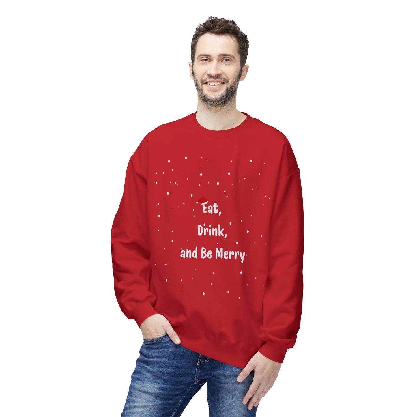 Eat, Drink & Be Merry - Unisex Midweight Softstyle Fleece Crewneck Sweatshirt - 10487