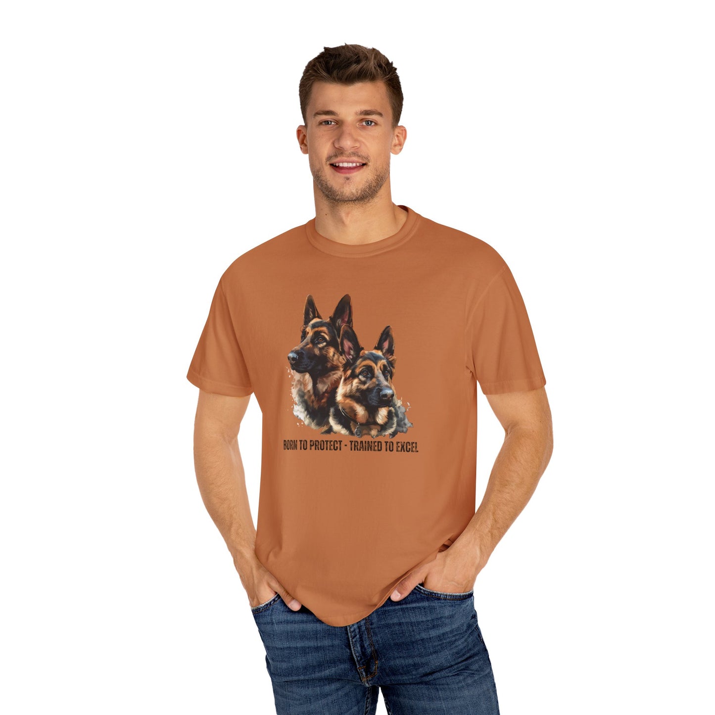 German Shepherds: Born to Protect  - Unisex Garment-Dyed T-shirt