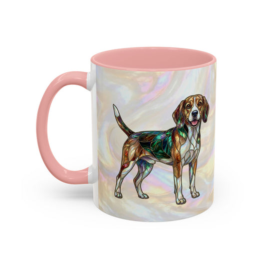Beagle Accent Coffee Mug — Stained Glass Design (11/15oz) - 14615