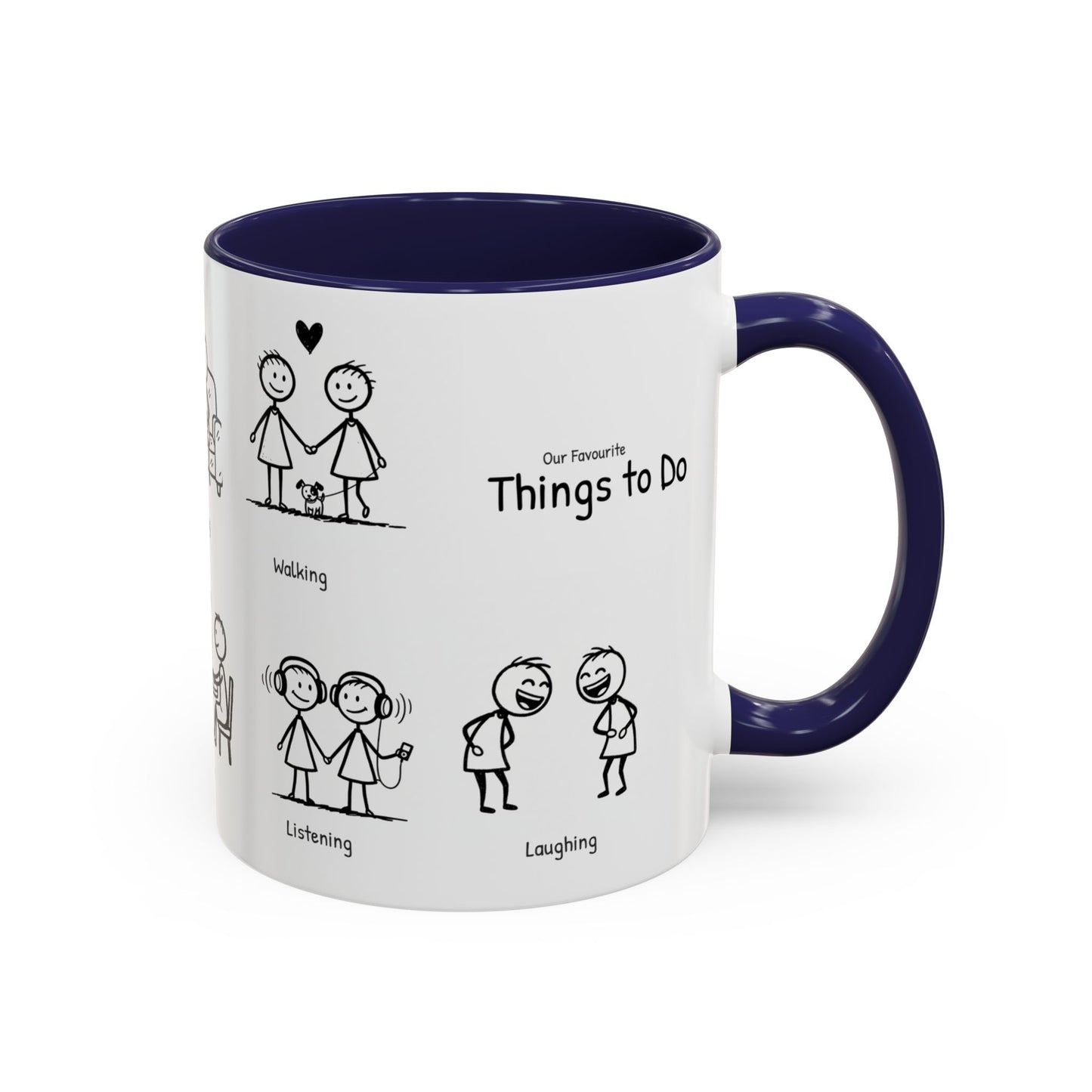 Our Favorite Things to Do Valentine’s Mug – Cozy Couples Illustrated Accent Coffee Mug - 14705