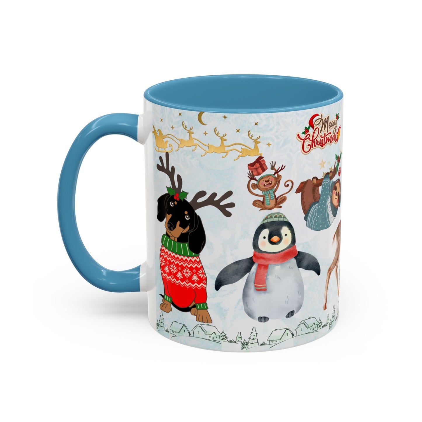 Merry Christmas, Animals - Accent Coffee Mug (11, 15oz)