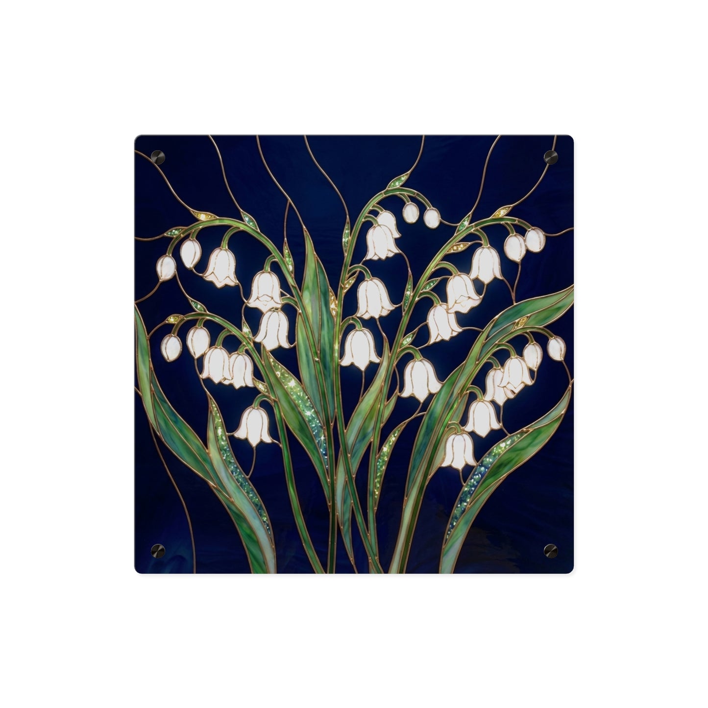Lily of the Valley Acrylic Wall Art Panel — Botanical Floral Home Decor - 14603