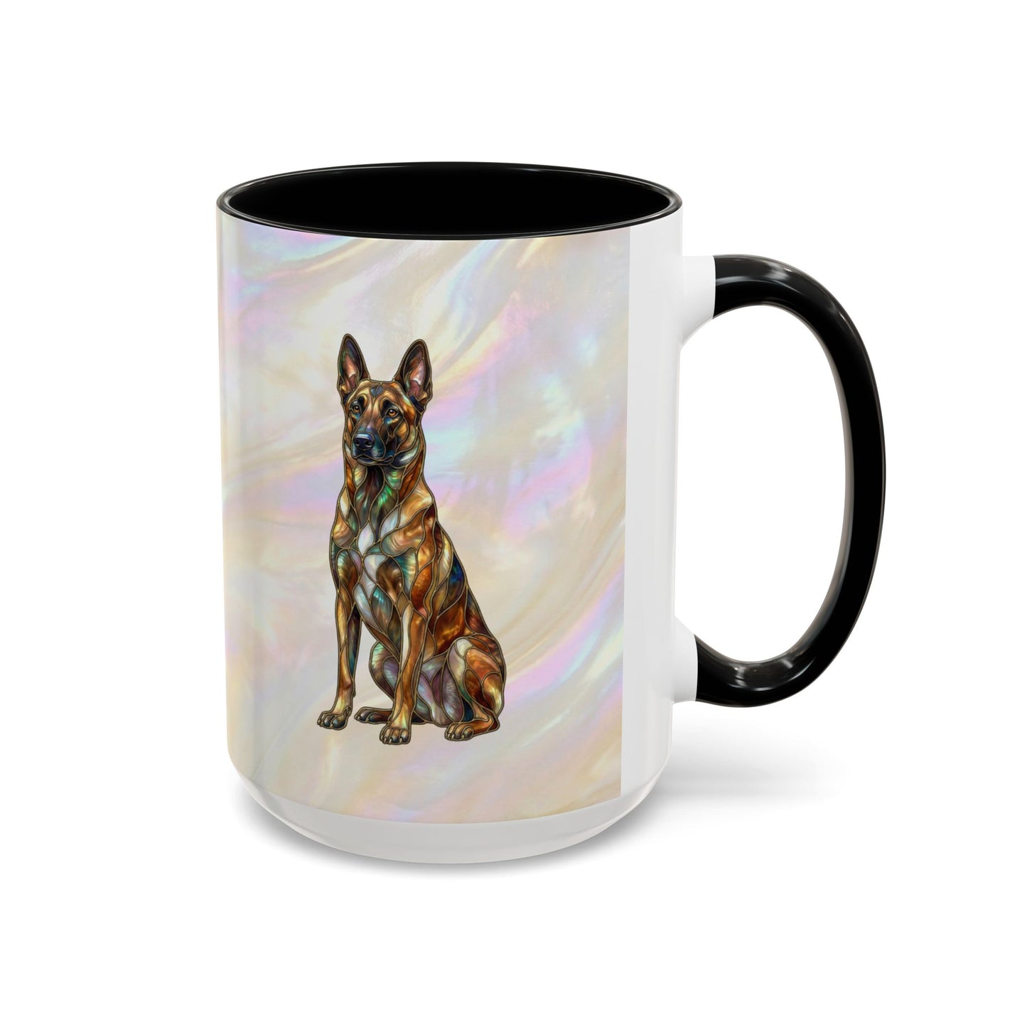 Belgian Malinois Accent Coffee Mug - Stained Glass Design 11oz & 15oz - 14616