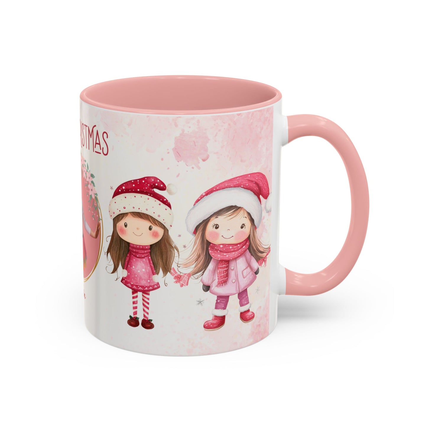 Amelia, Christmas Girl, Customizable - Accent Coffee Mug (11, 15oz) - 10144