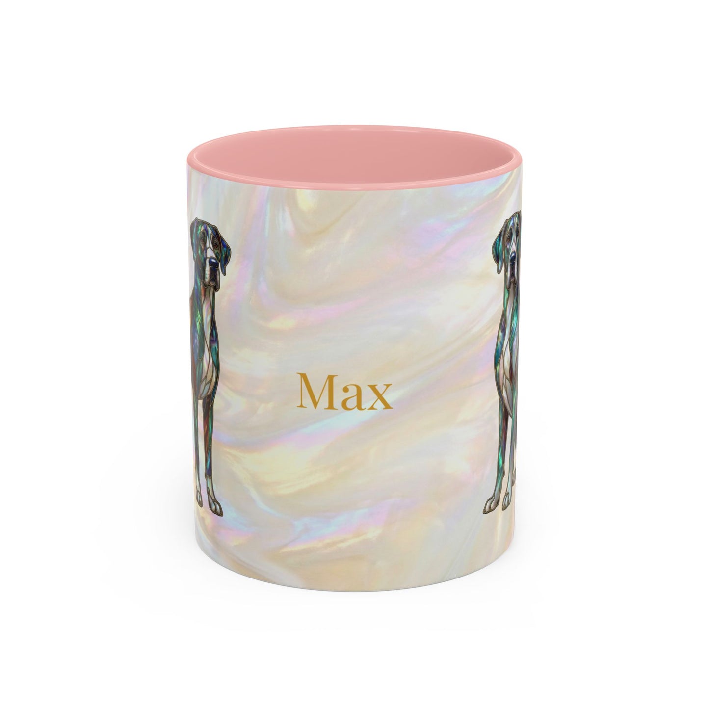 Personalized Great Dane Dog Mug — Stained Glass Design (11/15 oz) - 14550