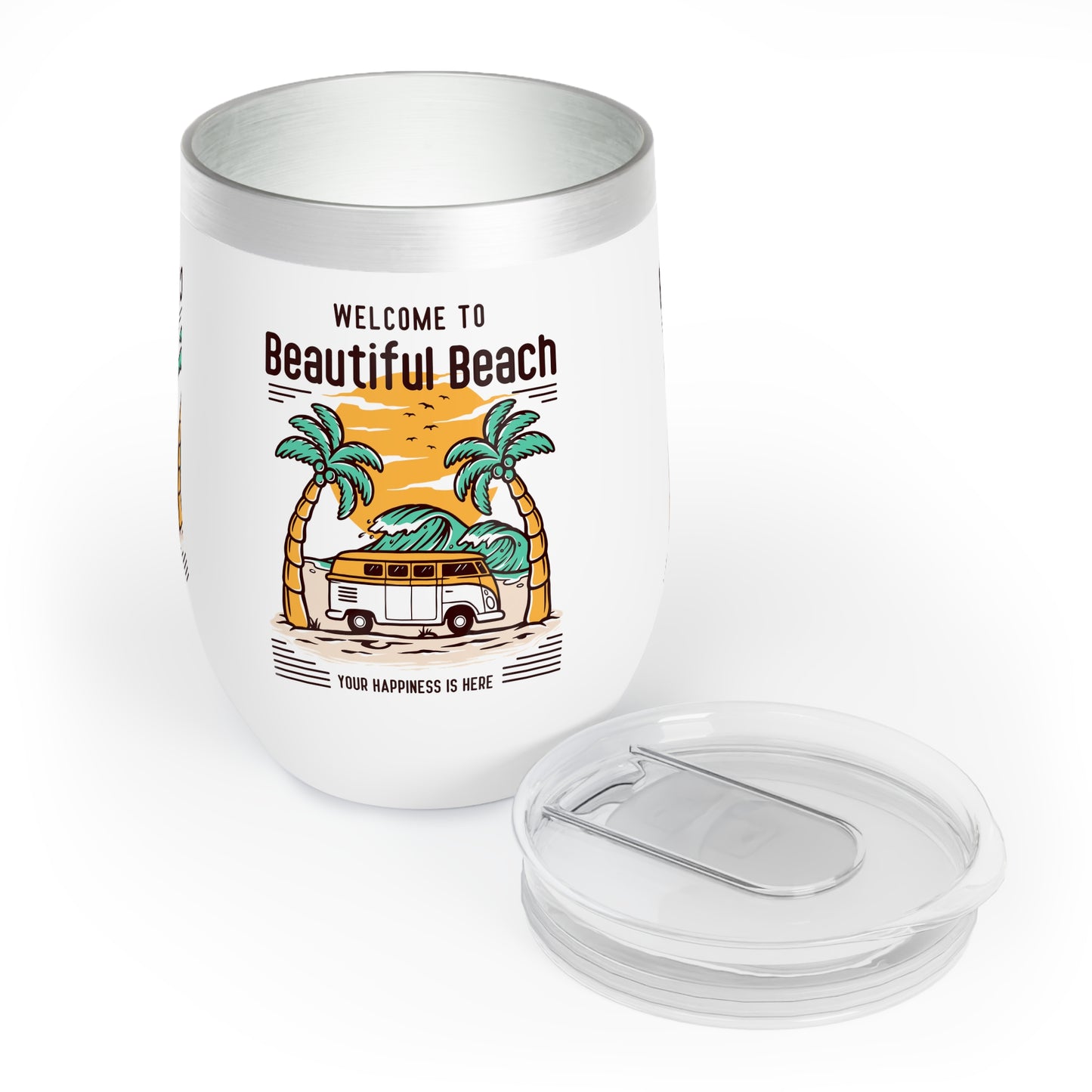 Welcome To Beautiful Beach - Chill Wine Tumbler - 10564