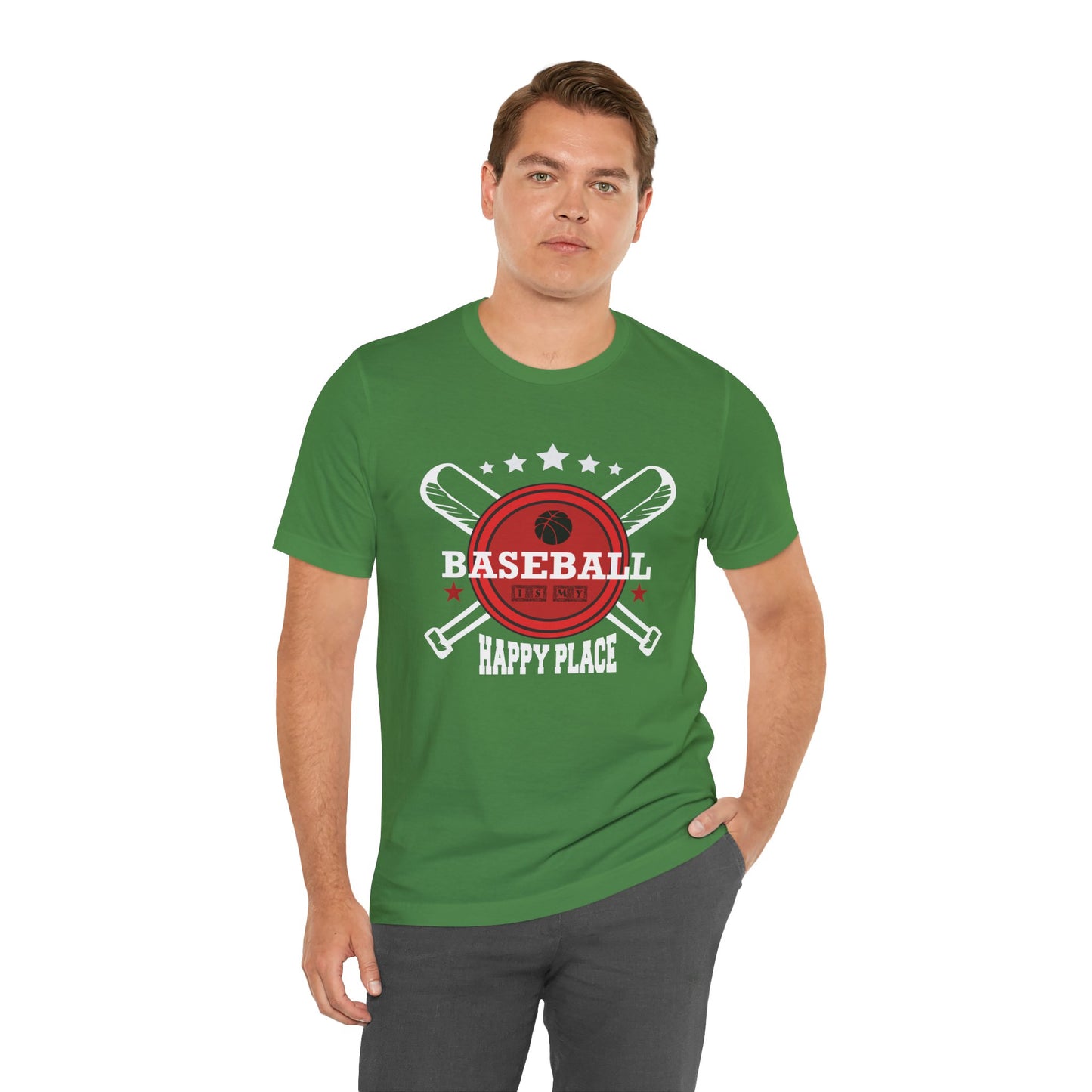 Baseball: Happy Place - Unisex Jersey Short Sleeve Tee - 13912