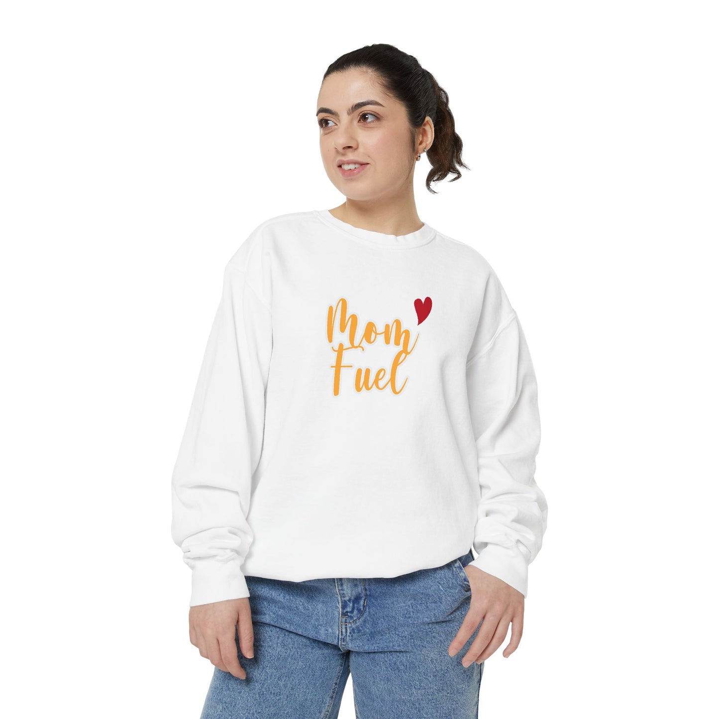 Mom Fuel Sweatshirt - Cozy Unisex Garment-Dyed Top for Moms - 11834
