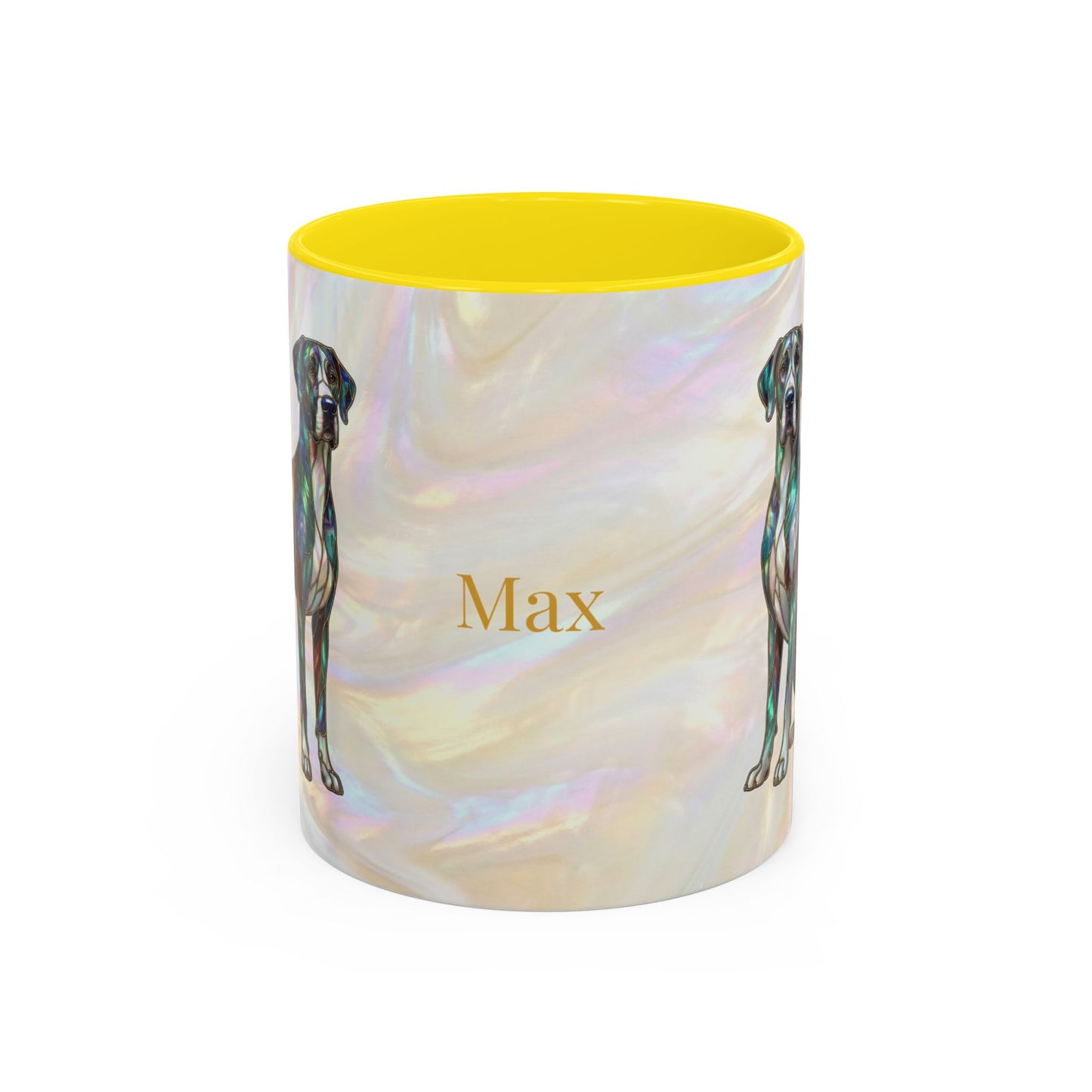 Personalized Great Dane Dog Mug — Stained Glass Design (11/15 oz) - 14550