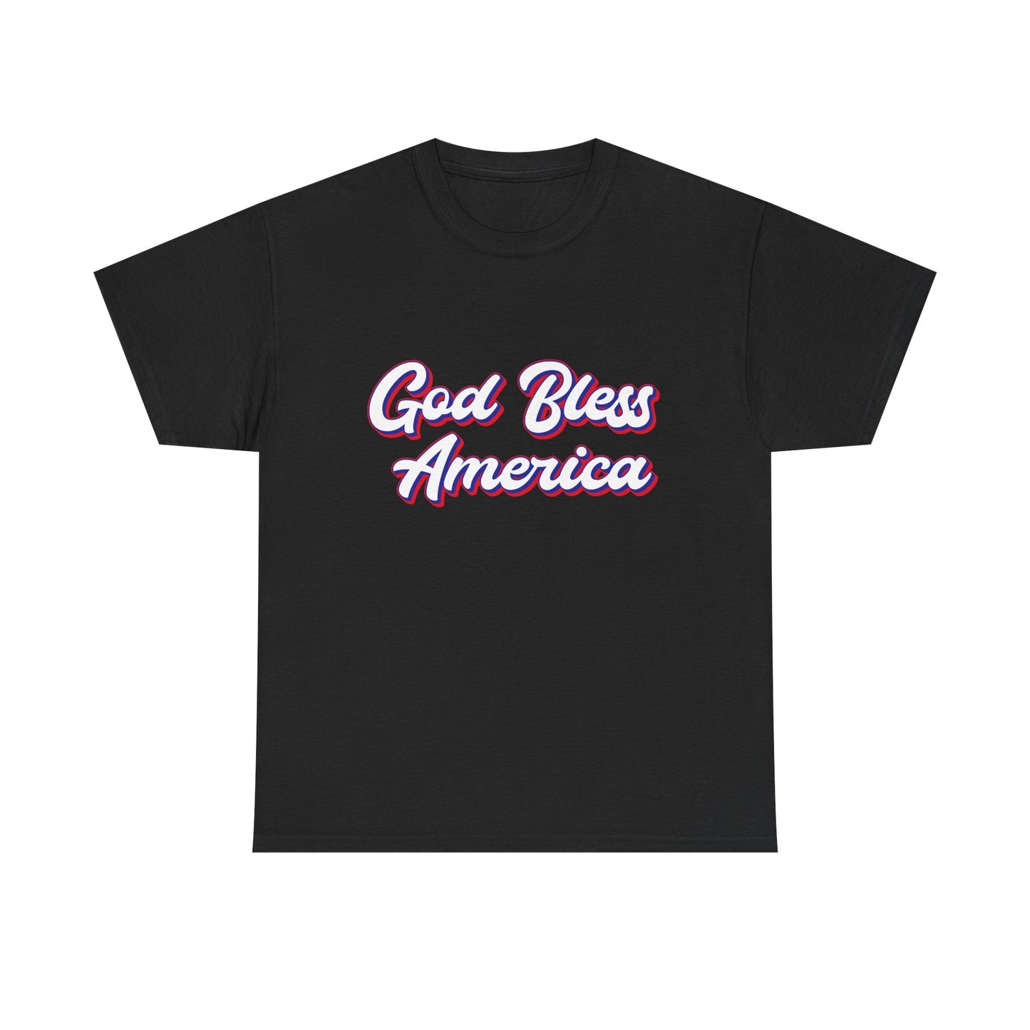 God Bless America Unisex Heavy Cotton Tee | Patriotic Shirt, American Pride Apparel, 4th of July Outfit, Gift for Veterans, Summer - 13655