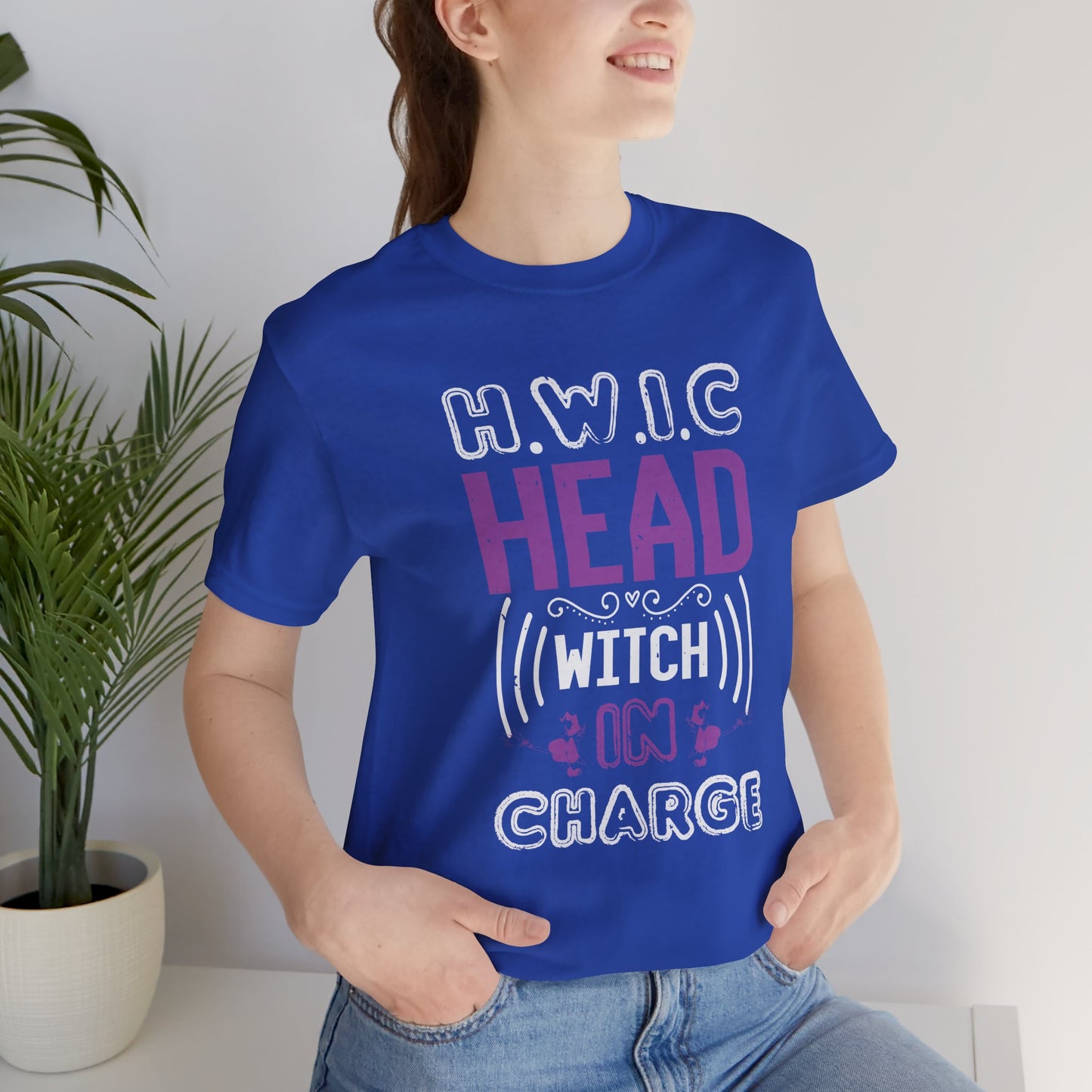 H.W.I.C. (Head Witch in Charge) - Unisex Jersey Short Sleeve Tee - 12416