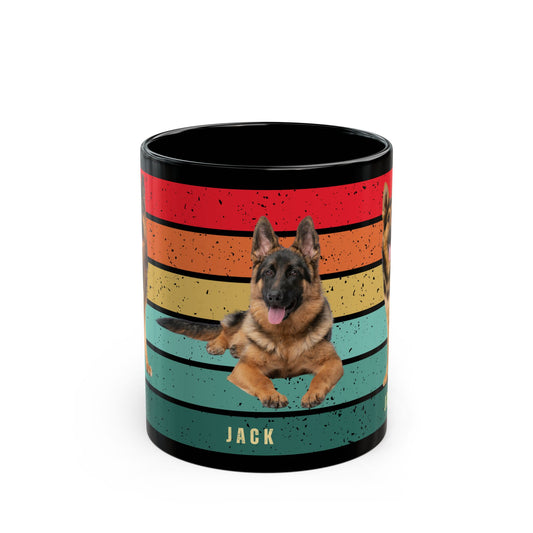 Jack, Dog Photo, Customizable -  Black Mug (11oz, 15oz) - 10231