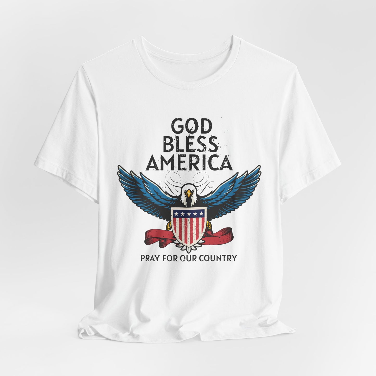 God Bless America Unisex Tee | Patriotic Shirt, American Eagle Design, Casual Wear, Independence Day, Gifts for Veterans - 13786