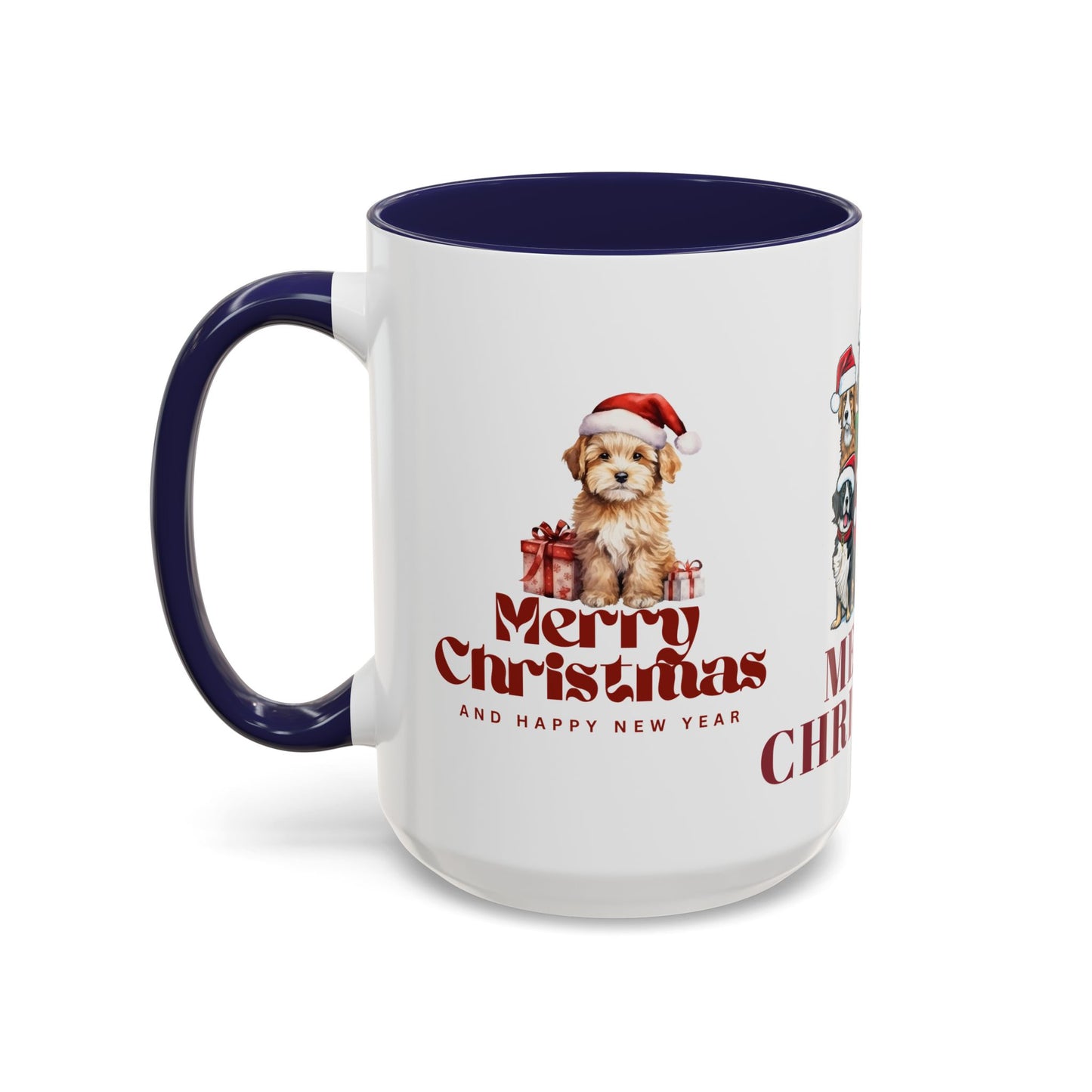 Dogs, Merry Christmas - Accent Coffee Mug (11, 15oz)