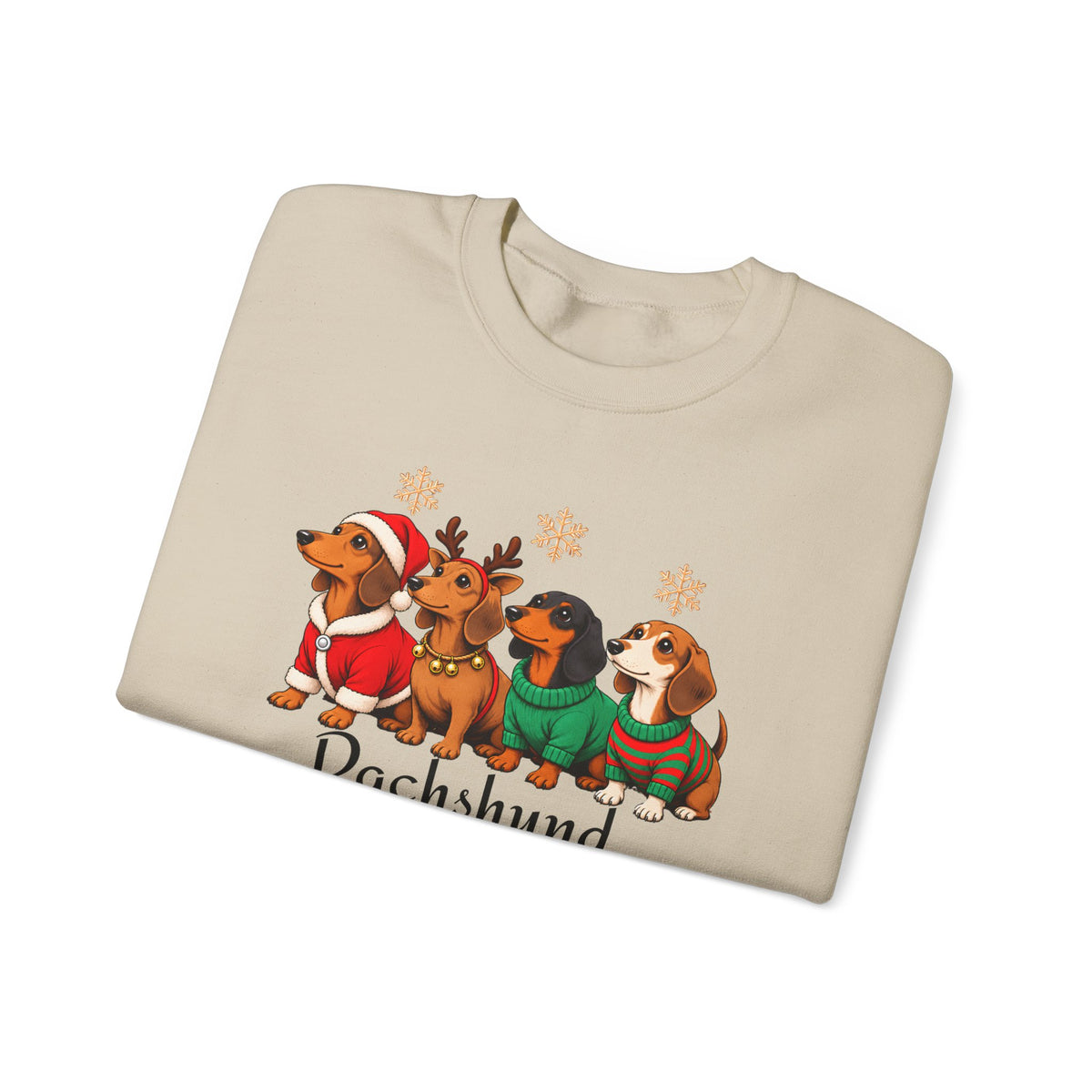 Dachshund Through the Snow Sweatshirt, Cute Christmas Dog Crewneck - 14566