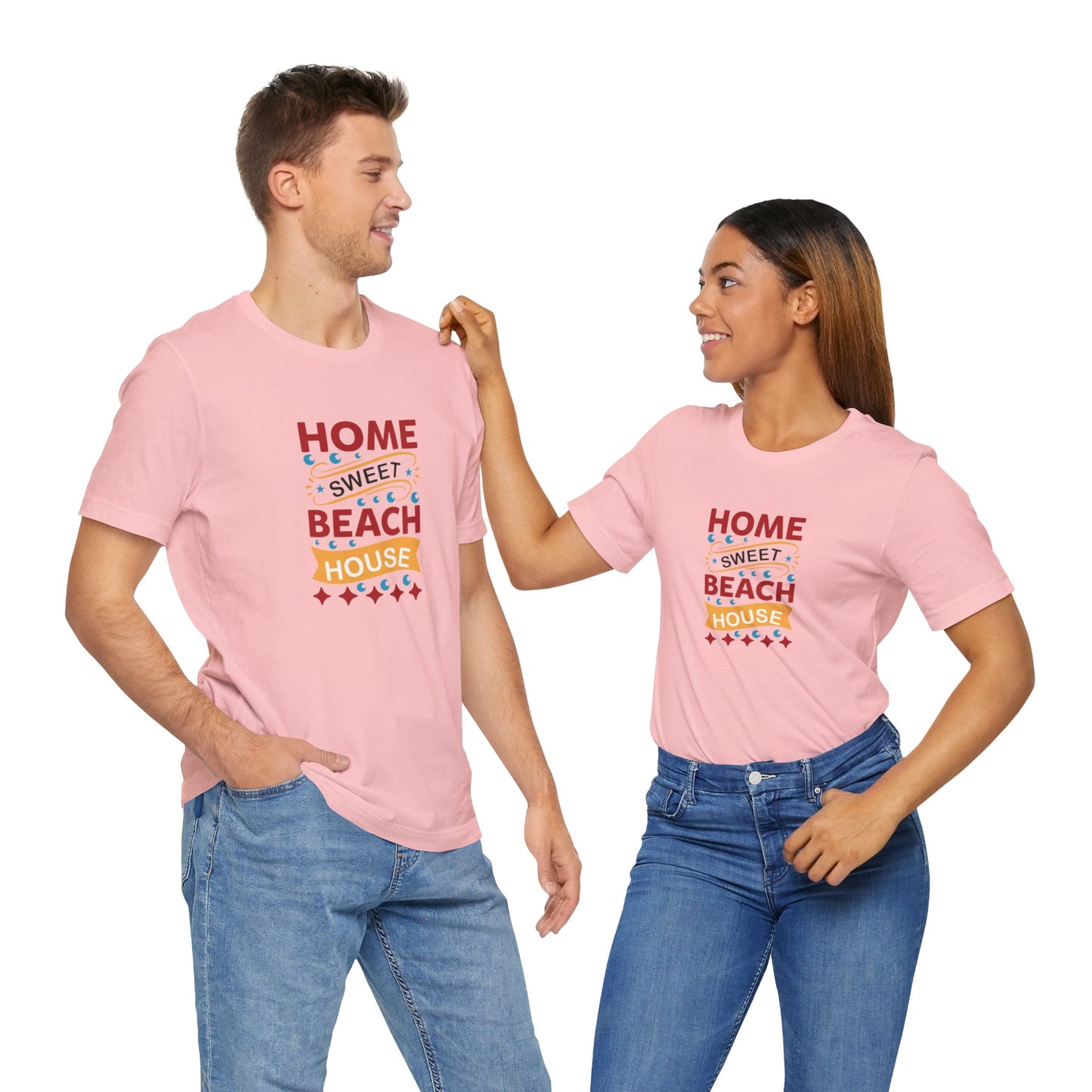 Home Sweet, Beach House - Unisex Jersey Short Sleeve Tee