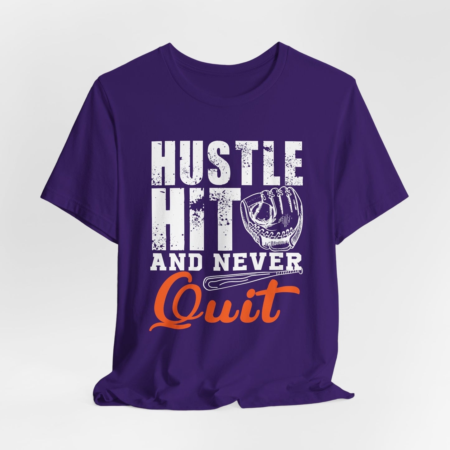 Baseball: Hustle Hit And Never Quit - Unisex Jersey Short Sleeve Tee - 13859