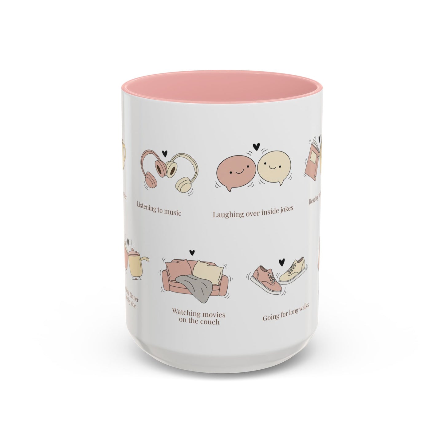Our Favorite Things to Do Valentine’s Mug – Cozy Couples Illustrated Accent Coffee Mug - 14702