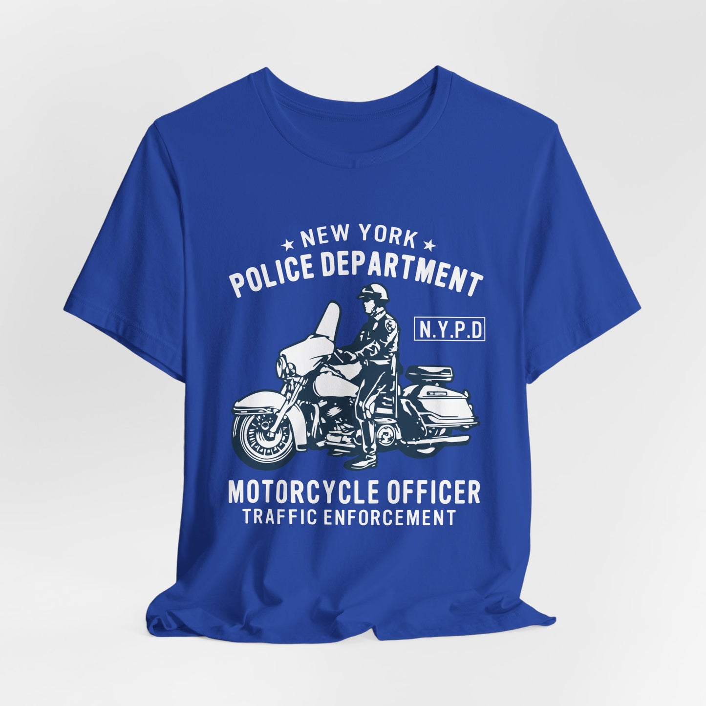 NY Police Department, Motorcycle Officer - Unisex Jersey Short Sleeve Tee - 13252