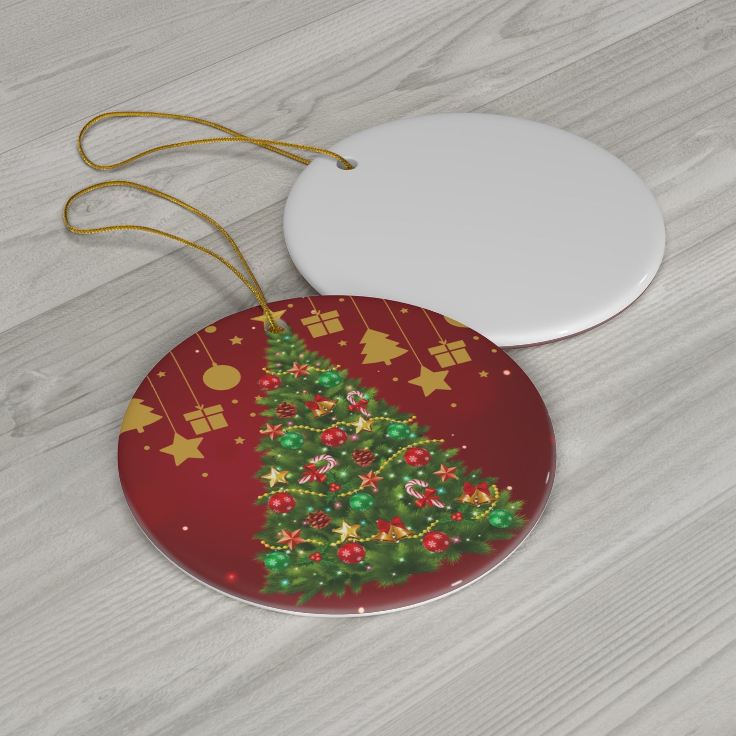 Holiday Evergreen - Ceramic Ornament, 4 Shapes